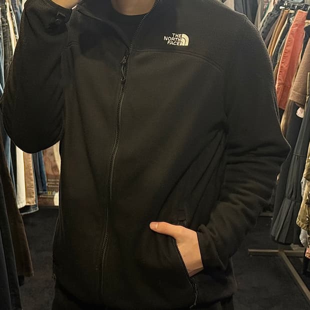 노스페이스 블랙 검정 후리스 플리스 집업 자켓 L 100 엄청 부드러움 
