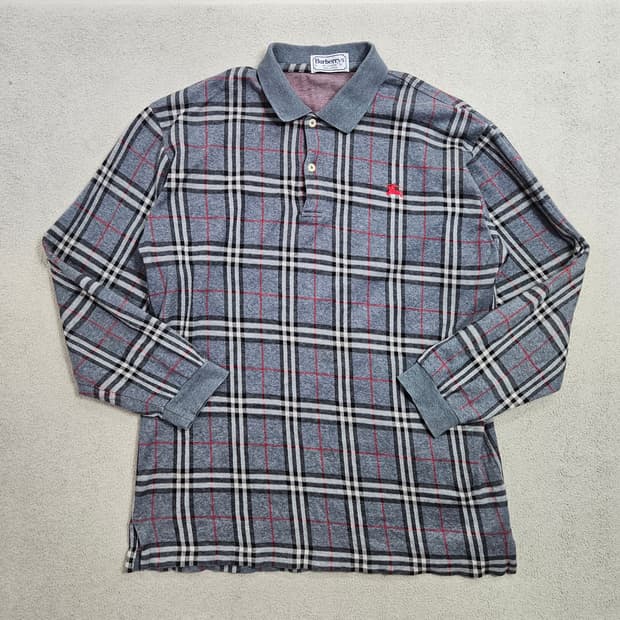 정품 90s 버버리 카라티 L