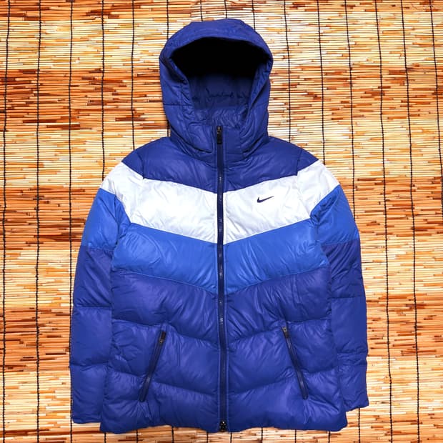 나이키 블루 화이트 스포티 패딩 m