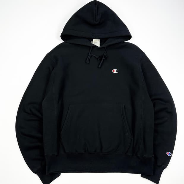 챔피온 리버스위브 베이직 헤비코튼 후드티 블랙 XL