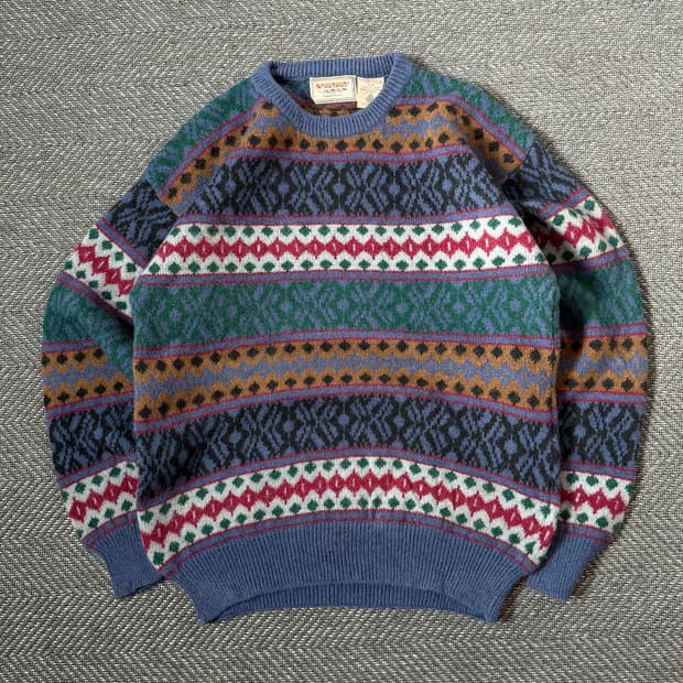 80s 맥그리거 페어아일 울 빈티지 스웨터 (105)