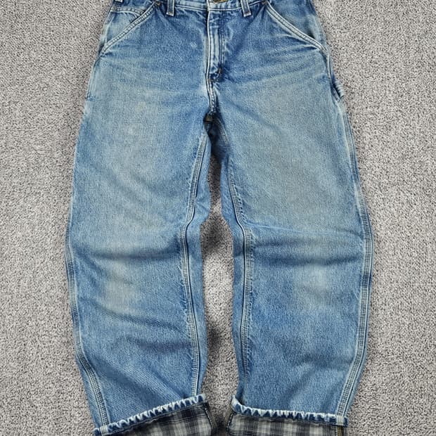 칼하트 헤비 플란넬 체크 데님 워크 팬츠 ( 31" ) / 10047