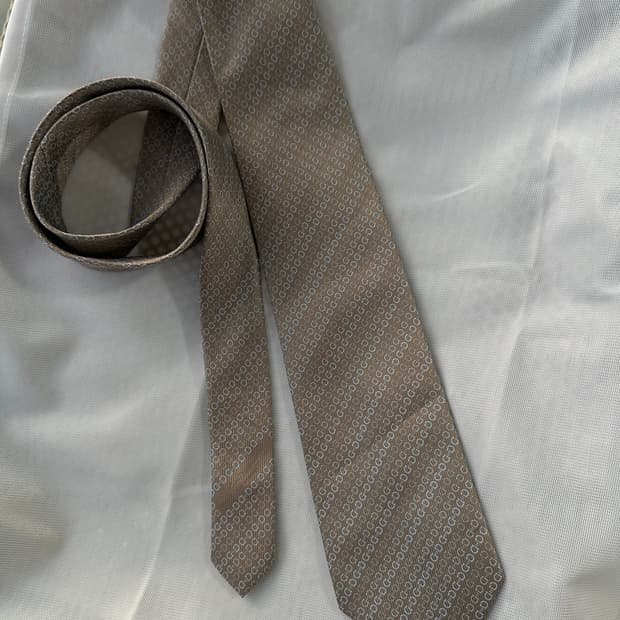 페라가모 실크 넥타이 베이지