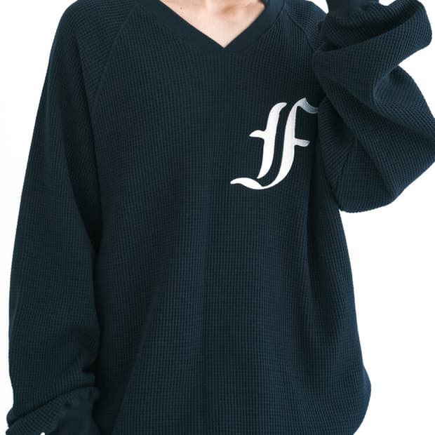 샵페어리 와플 맨투맨 네이비