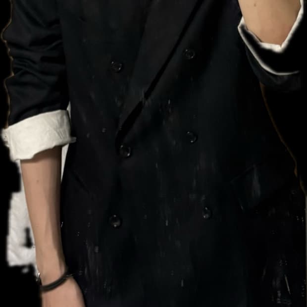 꼼데 블랙 울 더블 블레이저 (착샷 추가!)