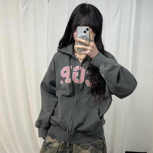 Codegraphy Grey 2-way Hoodie Zip-up 