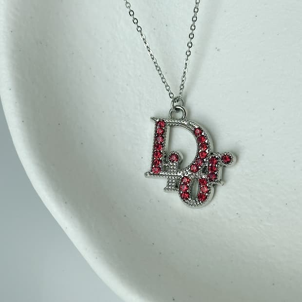 디올 레드 크리스탈 업사이클링 목걸이