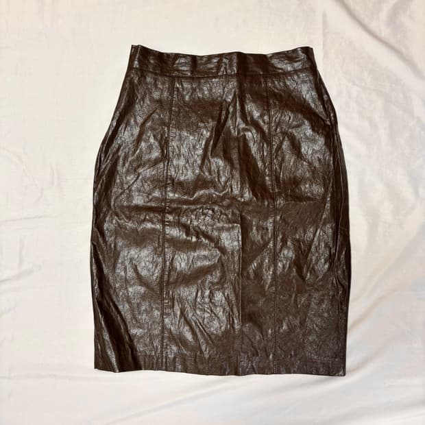 빈티지 락시크 페이크 레더 스커트
