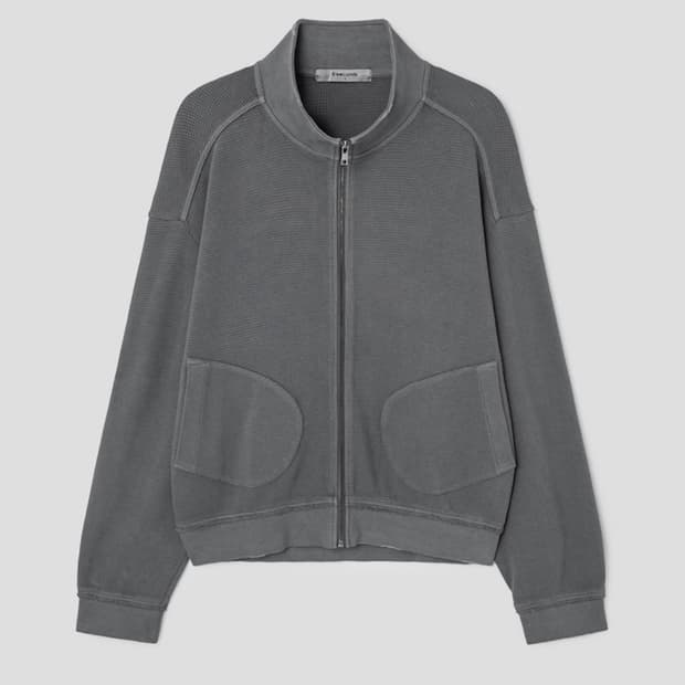 에잇세컨즈 가먼트다잉 와플 집업