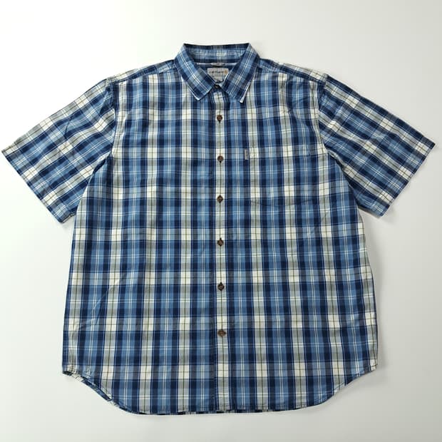 CK205 XL 칼하트 블루 플래드 체크 반팔 셔츠 남방