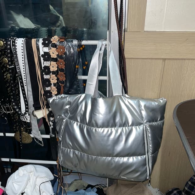 패딩 보부상 보스턴 숄더백