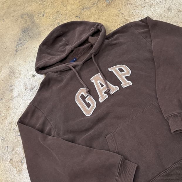갭 초코 브라운 후드집업 