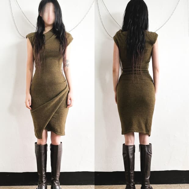 이자벨마랑 asymmetric 드레이프 울 원피스