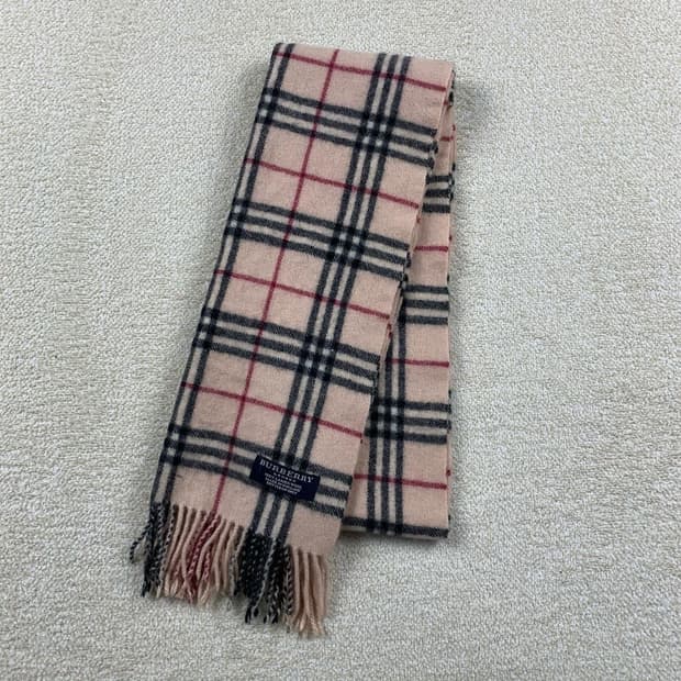 버버리 연베이지 노바체크 램스울 머플러