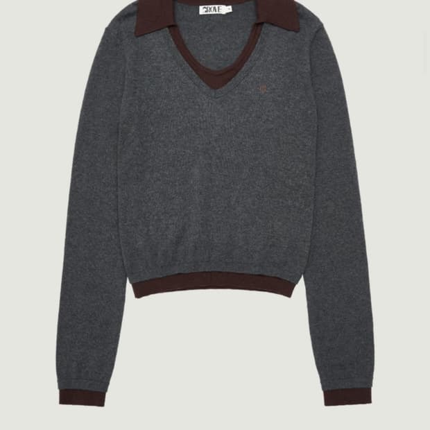 grovestore 그로브스토어 니트 U-NECK COLLAR KNIT