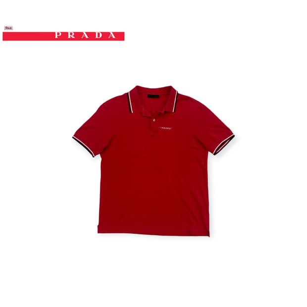 프라다 스포츠 PK 레드 티셔츠