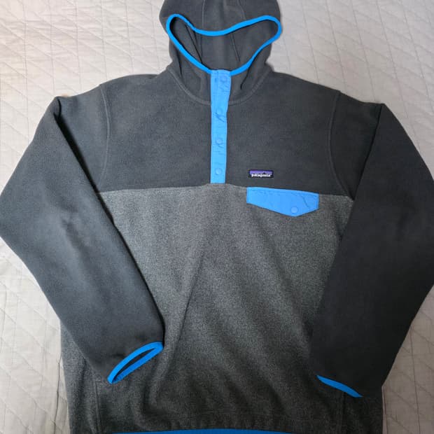 [M/L] 빈티지 파타고니아 신칠라 플리스 후드 스냅 풀오버 그레이/블루