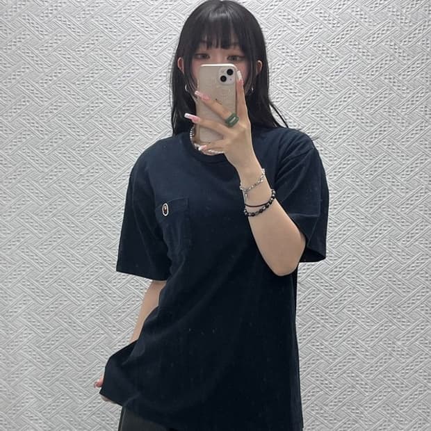 베이프 AAPE 캐주얼 빈티지 원포인트 포켓 반팔티 L C12219