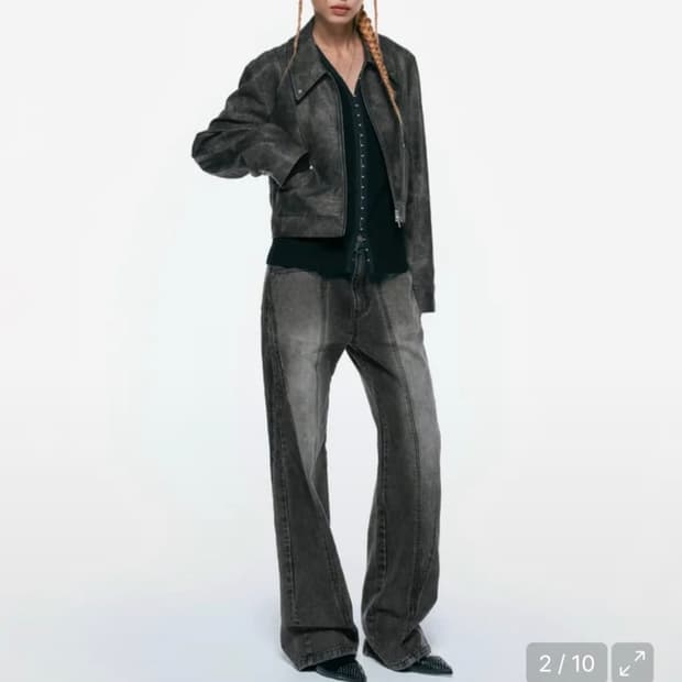 인사일런스 우먼 패덜드 레더 자켓