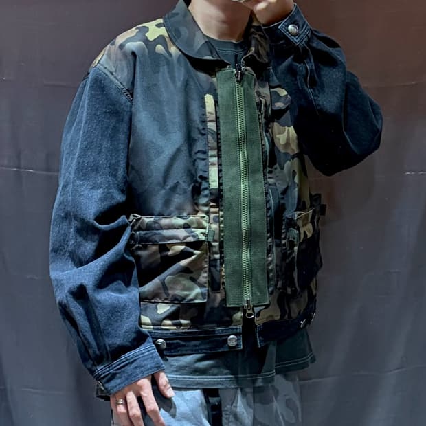 (새상품) 앤더슨벨 카모플라주 집업 데님자켓