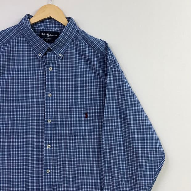 Xxl 폴로 체크 빅셔츠