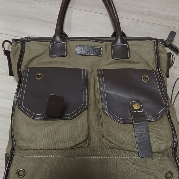 [닥터마틴/빈티지] 캔버스 레더 디테일 토트백 