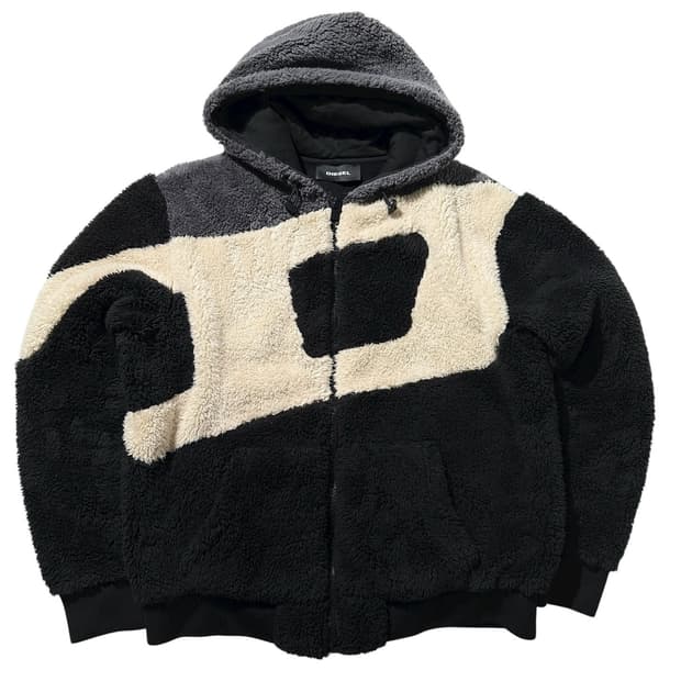 (매장판) 디젤 D로고 후리스 후드 자켓