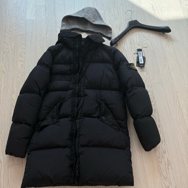 스톤아일랜드 크링클랩스 롱패딩 블랙