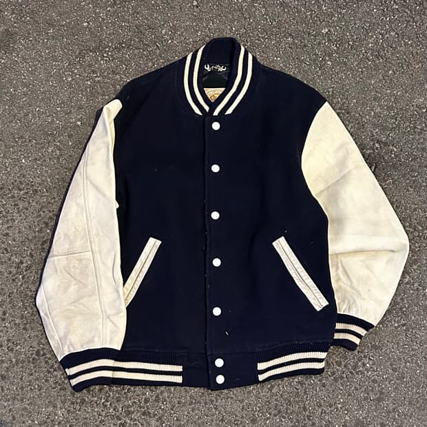 90s 일본빈티지 Stadium 레더 올드스쿨 울 바시티 스타디움 자켓