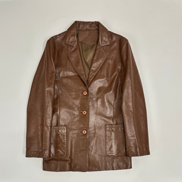 japan 브라운 레더 자켓 Leather(Cowhide)