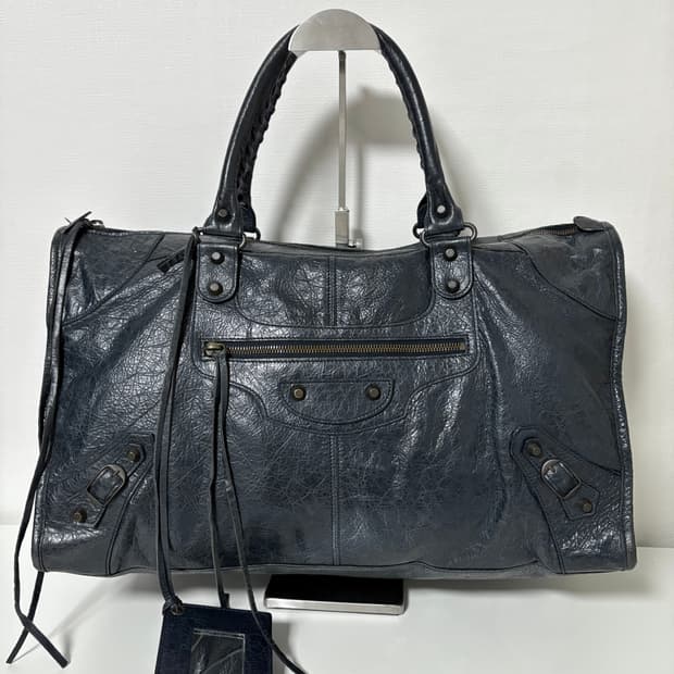 발렌시아가 워크 모터백 다크네이비