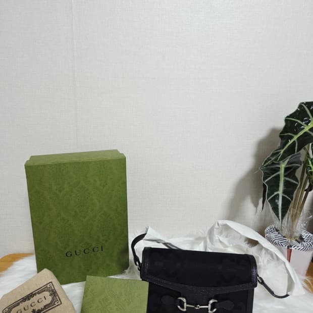 구찌 홀스빗 1955 점보 GG 미니백 블랙 캔버스Gucci Horseb