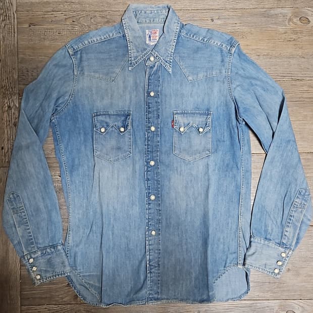 리바이스 LVC 1955 쏘우투스 데님 셔츠 S