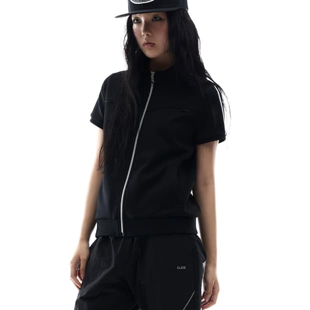 오호스OJOS Metallic Tape Track Zip-Up 집업