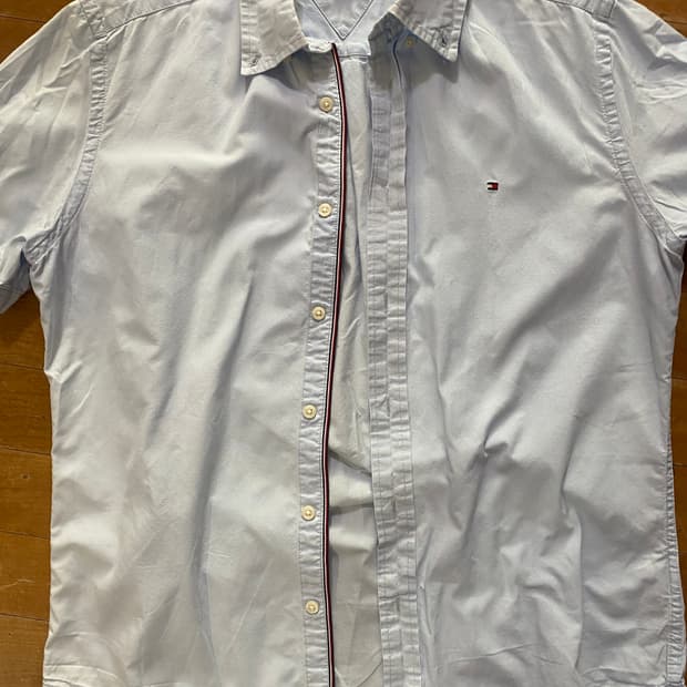 타미힐피거 라이트블루 반팔 셔츠 M (100)