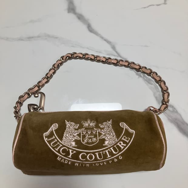 y2k 쥬시 꾸뛰르 배럴백 카키 브라운 & 베이비핑크