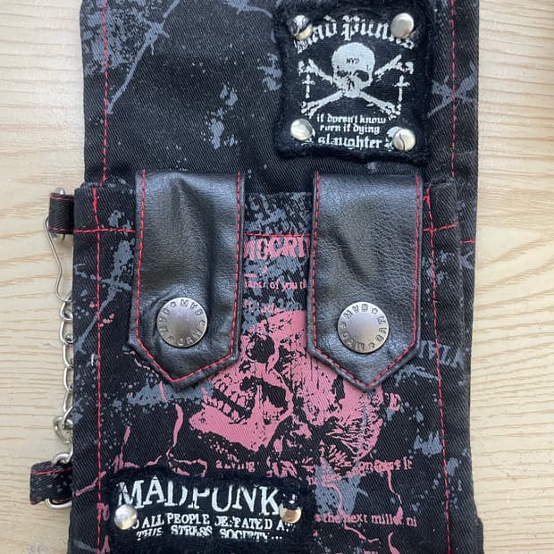 Madpunks skull belt pocket kering black