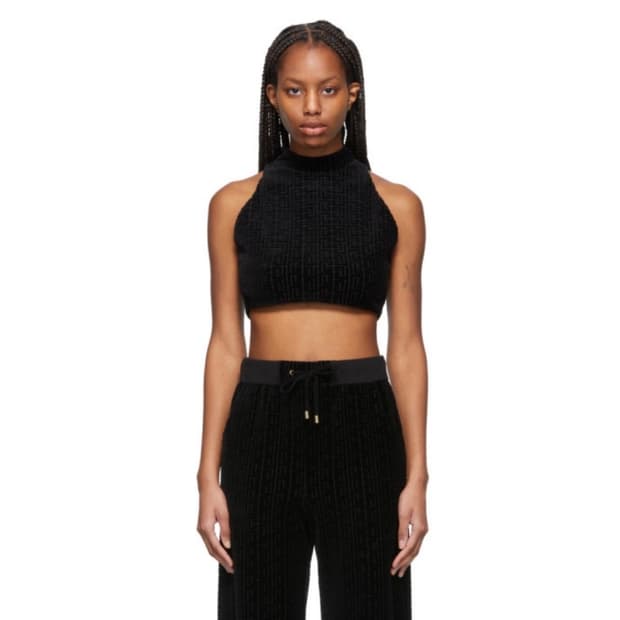 Balmain 발망 벨벳 크롭탑