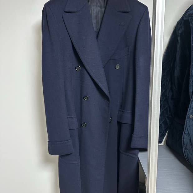 체사레 아톨리니 캐시 100 다크네이비 폴로코트