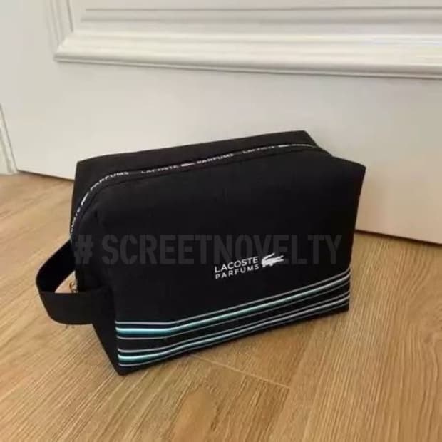 라코스테 퍼퓸 핸들 파우치 기프트 블랙