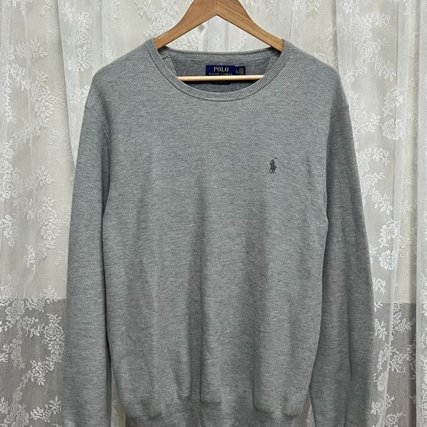 L) 폴로 랄프로렌 피마코튼 니트 맨투맨 그레이