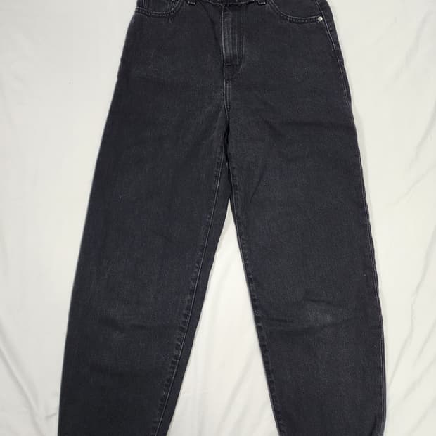 시스템x리바이스 벌룬핏 흑청 데님 팬츠