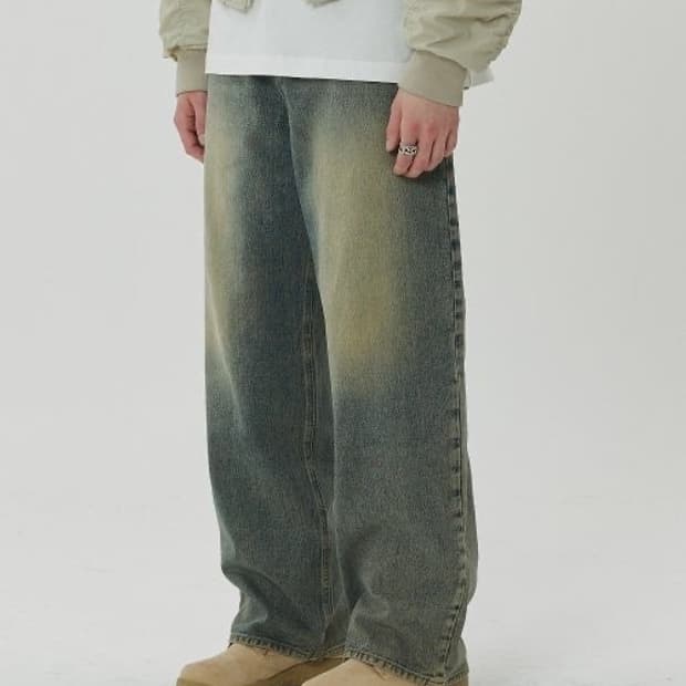메종미네드 SAND DROUGHT WIDE DENIM PANTS BEIG