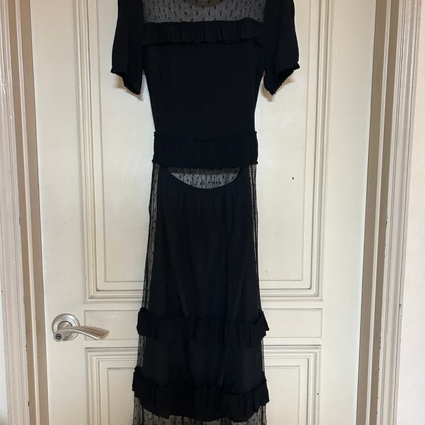 레드 발렌티노 시스루 롱 원피스