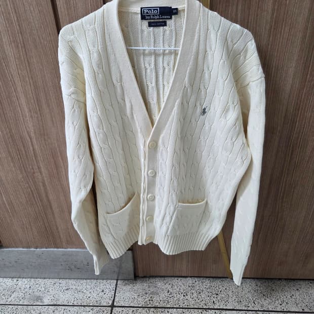 폴로 꽈배기 남성 가디건