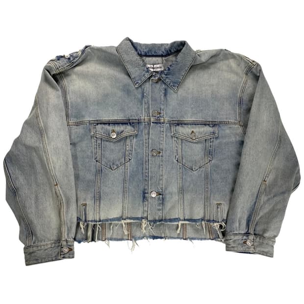 발렌시아가 22ss 컷팅 데님 자켓
