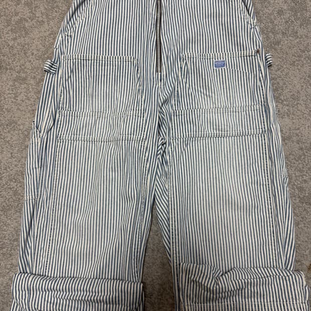 HICKOREE STRIPE ZIPPER WIDE LUMBER PANTS