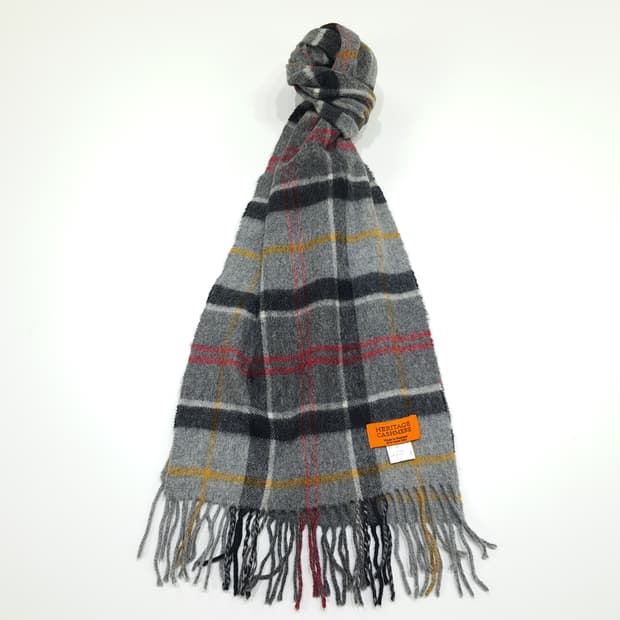 MX359 헤리티지 캐시미어 그레이 타탄체크 울 캐시미어 목도리 머플러