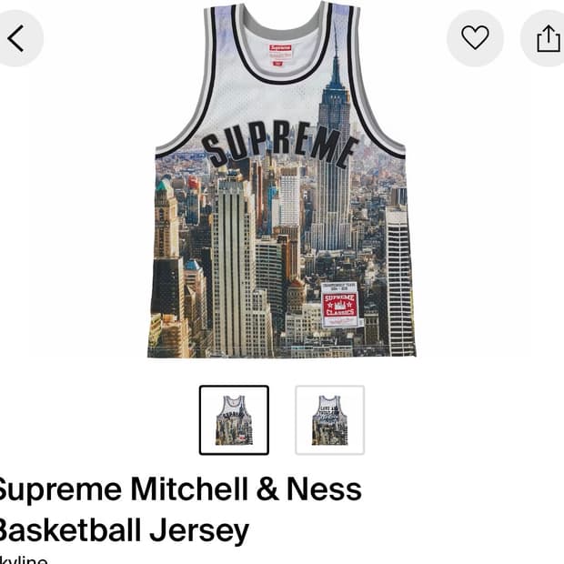 🏀SUPREME 미첼&네스 베스킷볼 져지 뉴욕 M 사이즈🏀