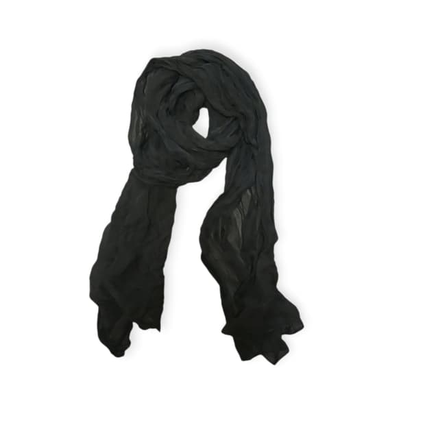 갸루 블랙 실크 스카프 